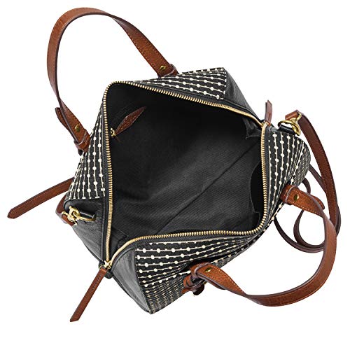 Fossil Women’s Rachel Faux Leather Satchel Purse Handbag, Black Key Stripe (Model: ZB7990080) | The Storepaperoomates Retail Market - Fast Affordable Shopping