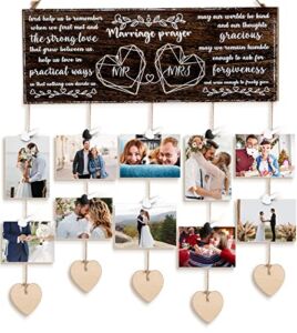 Wedding Gifts Bridal Shower for Bride&Groom ,Engagement Gifts for Newlywed Marriage Prayer Photo Holder Valentines Day Gifts for Husband/Wife Anniversary Present Photo Holders Ropes Collage Artworks Wall Decor