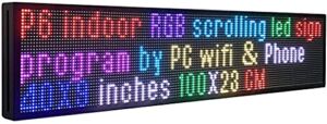 CXGuangDian P6 Full-Color Indoor led Sign and WiFi programmable Scrolling Information led Display,40”x9”,CXGuangDian CX-P6