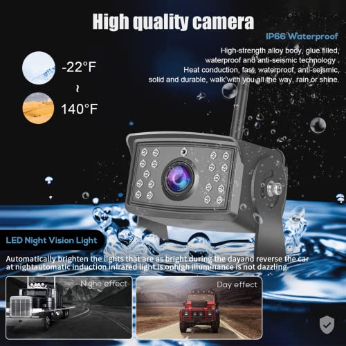 HD Digital Wireless Backup Camera Kit 7” Monitor with Split Screen Sunshade Support LED Signal Cameras IP69 Waterproof IR Night Vision Light Loop Recording for Bus/RV/Truck/Trailer/Motorhome/Boat | The Storepaperoomates Retail Market - Fast Affordable Shopping