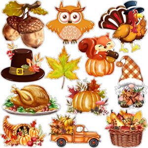 TREWAVE 12 Pieces Thanksgiving Harvest Decoration Magnets for Refrigerator, Decorative Magnetic Fridge Stickers, Magnet Fall Autumn Signs Holiday Ornaments for Dishwasher Garage Door Kitchen Mailbox