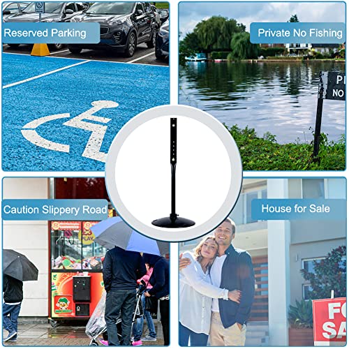 Cast Iron Sign Stand with 14″ Dia Base 48″ Tall Heavy Duty Pedestal Post Sign Holder for No Parking Street Signs, Handicap Parking Sign, etc. Comes with Stand, Base, Bolts and Nuts, Black | The Storepaperoomates Retail Market - Fast Affordable Shopping