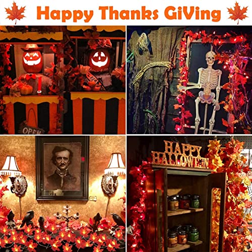 6 Pack Thanksgiving Decorations Maple Leaves Garland String Light, Total 60Ft/120LED Realistic Fall Leaves Thanksgiving Light Waterproof Battery Operated Fall Garland Thanksgiving Decor Indoor Outdoor | The Storepaperoomates Retail Market - Fast Affordable Shopping