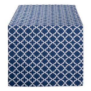 DII Lattice Tabletop Collection, Table Runner, 14×72, Nautical Blue