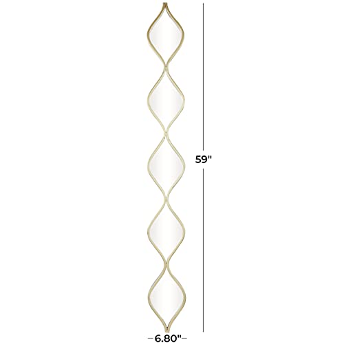 Deco 79 Metal Slim Stacked Chain 5 Layer Wall Mirror with Trellis Pattern, 7″ x 1″ x 59″, Gold | The Storepaperoomates Retail Market - Fast Affordable Shopping