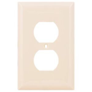Power Gear Outlet Wall Plate Cover, 1 Gang, Light switch cover, 3.1” x 4.9”, Screws Included, Outlet Covers, Light Almond, 30866,Oversized