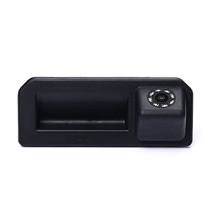 HD IP68 1280pixels 170 Wide Angle 8LED Night Vision Rear View Reverse Trunk Handle Backup Camera Compatible with Karoq Kodiaq/Cayenne/A1 Q2 A5 Q5L Q3 A6L/TAYRON/Pa-ssat /Sagitar SUV T-Cross/Bora