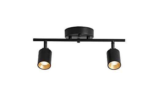 VidaLite LED Track Light 7W Two Bulb Fixed Rail with Rotating Heads 3000K Modern Interior Spotlight for Kitchen Art and Living Room, 2450 Lumens, 2, Black | The Storepaperoomates Retail Market - Fast Affordable Shopping