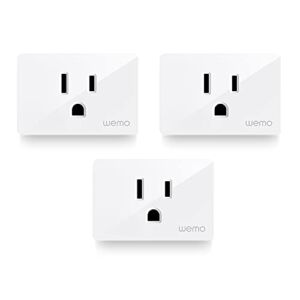 Wemo Smart Plug (Simple Setup Smart Outlet for Smart Home, Control Lights and Devices Remotely Works w/ Alexa, Google Assistant, Apple HomeKit), Pack of 3