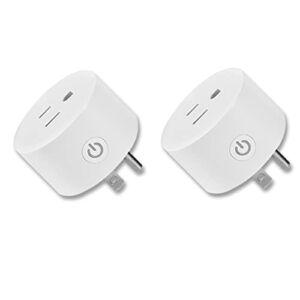 Sparkleiot Tuya WiFi Smart Plug Works with Alexa Google Assistant IFTTT for Voice Control Mini Smart Outlet Plug with Timer Function,No Hub Required,Only 2.4GHz Wi-Fi,FCC/Rohs Listed Socket(2 Pack)