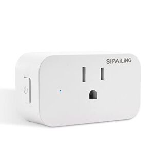 APP Updated SIPAILING 15A WiFi Smart Plugs Outlets, Mini Smart Socket Compatible with Alexa Echo Google Home, no hub Required -Timer Scene Setting Function(1pcs)