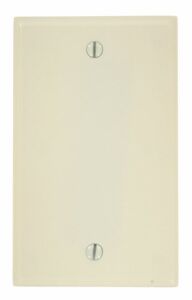 Leviton 78014 1-Gang No Device Blank Wallplate, Standard Size, Thermoset, Box Mount, Light Almond