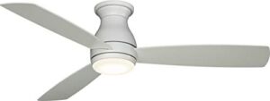 Fanimation Hugh Indoor/Outdoor Ceiling Fan with Blades and LED Light Kit 52 inch – Matte White