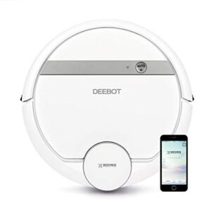 ECOVACS DEEBOT 900 Smart Robotic Vacuum, Carpet, Bare Floors, Pet Hair plus Mapping Technology, High Suction Power, WiFi, with Alexa, Google Assistant White (Renewed)