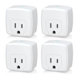 HBN Smart Plug Mini 15A, WiFi Smart Outlet Works with Alexa, Google Home Assistant, Remote Control with Timer Function, No Hub Required, ETL Certified, 2.4G WiFi Only, 4-Pack
