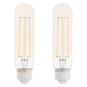 Amazon Basics 40 Watt Equivalent, Amber, Dimmable, 15,000 Hour Lifetime, T10 Vintage Glass LED Light Bulb | 2-Pack | The Storepaperoomates Retail Market - Fast Affordable Shopping