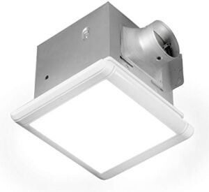 Homewerks 7145-80V-HS Dual Speed Bathroom Exhaust Fan with Integrated Dimmable LED and Automating Humidity Sensor, 1.0-1.5 Sones 80-110 CFM, Smart Moisture White