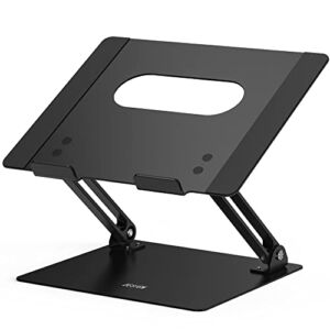Besign LS10 Aluminum Laptop Stand, Ergonomic Adjustable Notebook Stand, Riser Holder Computer Stand Compatible with Air, Pro, Dell, HP, Lenovo More 10-15.6″ Laptops, Black