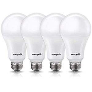 Energetic Dimmable A21 LED Bulb, 150 Watt Equivalent, Warm White 3000K, 2600LM, UL Listed, E26 Standard Base, Damp Rated, Super Bright Light Bulbs, 4 Pack