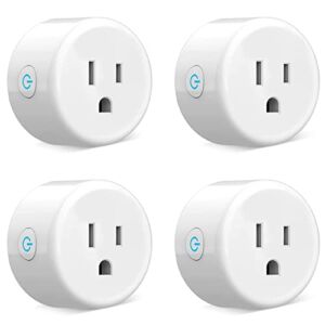 Smart Plug,WiFi Smart Socket Compatible with Alexa and Google Home for Voice Control, VAIYI Mini WiFi Outlet Socket Remote Control with Timer Function, No Hub Required, ETL FCC Listed (4 Pack)