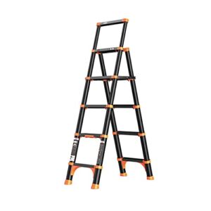 Lightweight Foldable Portable Telescoping Ladders Aluminum Telescoping Ladder One-Button Retraction Extension Ladder Collapsible Telescopic Compact Ladders for Home 330 Pound Capacity Ladders ( Size :