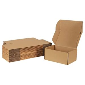 Trwcrt Shipping Boxes 9x6x4 Set of 20, Corrugated Cardboard Box for Packing Small Business, Brown