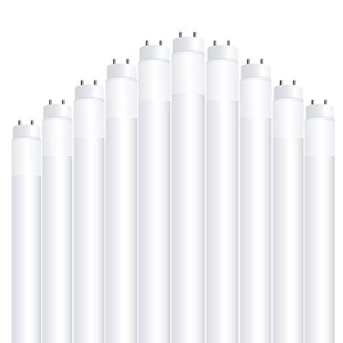 Feit Electric T848/850/B/LED/2/5 4FT T8 LED Tube Light, Type B Ballast Bypass, 18W=32W, 5000K Daylight, Double-End Powered, F32T8 Fluorescent Tube Replacement, Damp Rated, UL, Pack of 10 | The Storepaperoomates Retail Market - Fast Affordable Shopping