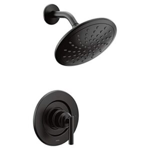 Moen T3002EPBL Gibson Posi-Temp Pressure Balancing Modern Shower Only Trim with 8-Inch Eco-Performance Rainshower Valve Required, Matte Black