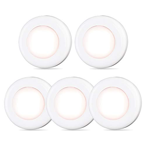 Tap Light Push Lights STAR-SPANGLED Mini Night Touch Light LED Puck Lights Portable Under Cabinet Lighting Battery Operated Powered DIY Stick On Lights Wireless Closet Counter Kitchen Warm White 5Pack | The Storepaperoomates Retail Market - Fast Affordable Shopping