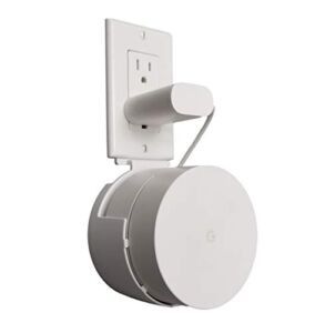 Dot Genie Google WiFi Pro Outlet Holder Mount [Old and New 2020 Version]: The Strongest, Most Versatile Mount Stand Holder for Google WiFi. Great for Home and Businesses! Still No Screws! (1-Pack)