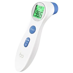 Forehead Thermometer for Adults and Kids, Digital Infrared Thermometer for Home with Fever Alarm, 1s Reading and Three-Color Indicator, No-Touch and Accurate