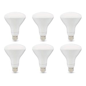 Amazon Basics 65W Equivalent, Soft White, Dimmable, 10,000 Hour Lifetime, BR30 LED Light Bulb | 6-Pack