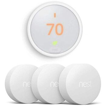 Google Nest Thermostat E (White) T4000ES w 3 Nest Temperature Sensors (T5000SF) | The Storepaperoomates Retail Market - Fast Affordable Shopping