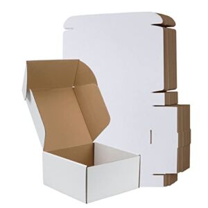 RLAVBL Shipping Boxes 8x8x4 Inches Set of 25, White Corrugated Cardboard Box