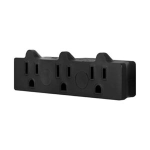 GE 3-Outlet Extender, Heavy Duty Power Splitter, Grounded, Wall Tap Adapter, 3-Prong, 1875 Watts, UL Listed, Black, 50911