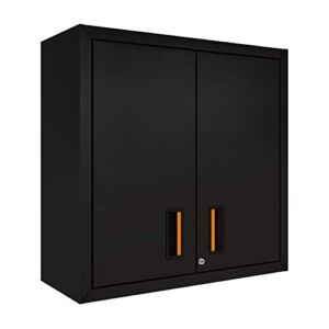 itbe for Home Ready-to-Assemble Wall Garage Steel Cabinet with Two Doors (Black)