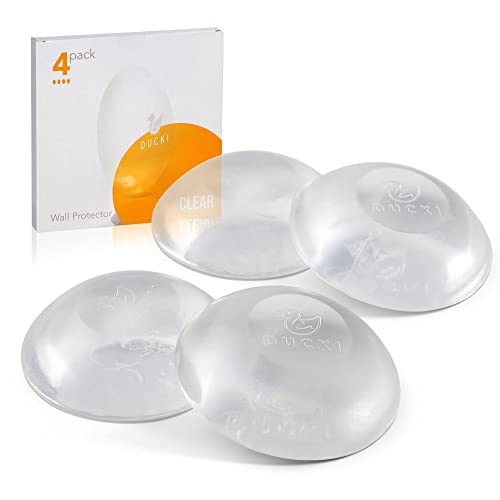 Ducki Door Stopper Wall Protector – Self Adhesive, Quiet, Reusable Shock Absorbent Gel – The Home or Office – Elegant Door Handle Silencer and Wall Protection Solution- (4pk)(Clear) | The Storepaperoomates Retail Market - Fast Affordable Shopping
