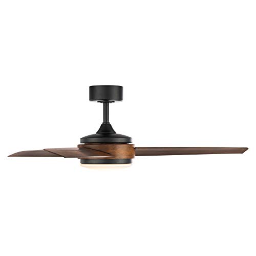 WAC Smart Fans Mod Indoor and Outdoor 3-Blade Ceiling Fan 54in Matte Black Distressed Koa with 3000K LED Light Kit and Remote Control works with Alexa and iOS or Android App | The Storepaperoomates Retail Market - Fast Affordable Shopping