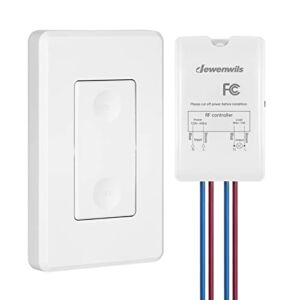 DEWENWILS Wireless Light Switch and Receiver Kit, Wall Switch Remote Control Lighting Fixture for Ceiling Lights, Fans, Lamps, No in-Wall Wiring Required, 100 Ft RF Range, Programmable