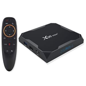 X96 Max+ Android TV Box 4GB 64GB, Smart TV Box with Amlogic S905X3 Ethernet 1000M 2.4G 5.8G WiFi Bluetooth4.0 USB 3.0 Support Ultra HD 1080P 4K 8K HDR+ (Voice Remote Control)
