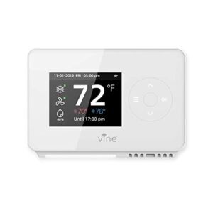 Vine Smart WiFi 7day/8period Programmable Thermostat Model TJ-225B, New Gerneration, Compatible with Alexa and Google Assistant, White