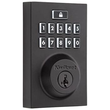 Kwikset 914 Contemporary Keypad SmartCode Electronic Deadbolt Smart Lock featuring SmartKey Security and ZigBee 3.0 Technology in Matte Black | The Storepaperoomates Retail Market - Fast Affordable Shopping