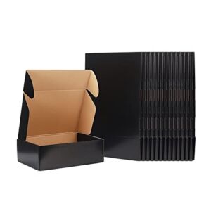 EXYGLO 12x9x4 Inches Shipping Cardboard Boxes for Small Business, Packing and Mailing, Pack of 20, Black