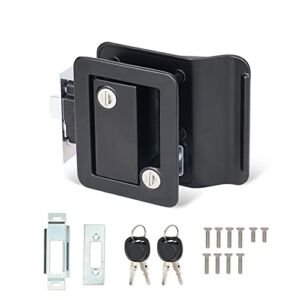 BIGTUR RV Door Latch , 100% Metal RV Door Latch Replacement Kit, RV Door Locks for Travel Trailers with Keys