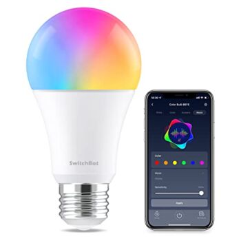 SwitchBot Smart LED Light Bulb – Color Changing Dimmable WiFi&Bluetooth Bulb Works with Alexa and Google Home, RGBCW Multicolor Warm White E26 10W 800lms Equals 60W Bulb, 2.4GHz Only, No Hub Required | The Storepaperoomates Retail Market - Fast Affordable Shopping