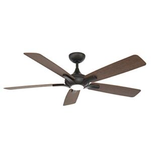 Mykonos Smart Indoor and Outdoor 5-Blade Ceiling Fan 60in Bronze/Dark Walnut with 3000K LED Light Kit and Remote Control works with Alexa, Google Assistant, Samsung Things, and iOS or Android App