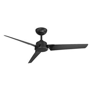 Roboto Smart Indoor and Outdoor 3-Blade Ceiling Fan 52in Matte Black with Remote Control works with Alexa, Google Assistant, Samsung Things, and iOS or Android App