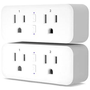 KMC Smart Plug Duo, 2-Outlet Wi-Fi Smart Plug, 2-Pack, Multi Plug Adapter, Independently Controlled Smart Outlets, Works with Alexa & Google Assistant, No Hub Required