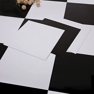 Vinyl Flooring Peel and Stick Floor Tile/Coverings 12in×12in Easy to Install and Waterproof for Bathroom and Kitchen (10 PCS, Black and White)