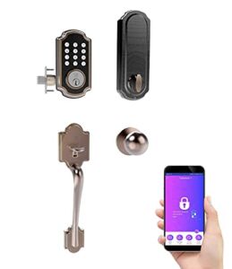 TURBOLOCK Smart Door Lockset Combo — Bluetooth Deadbolt with Keypad + App & Handle | Unlimited eKeys, Voice Prompts & Easy Installation on Thicker Doors (TL117+TL121)
